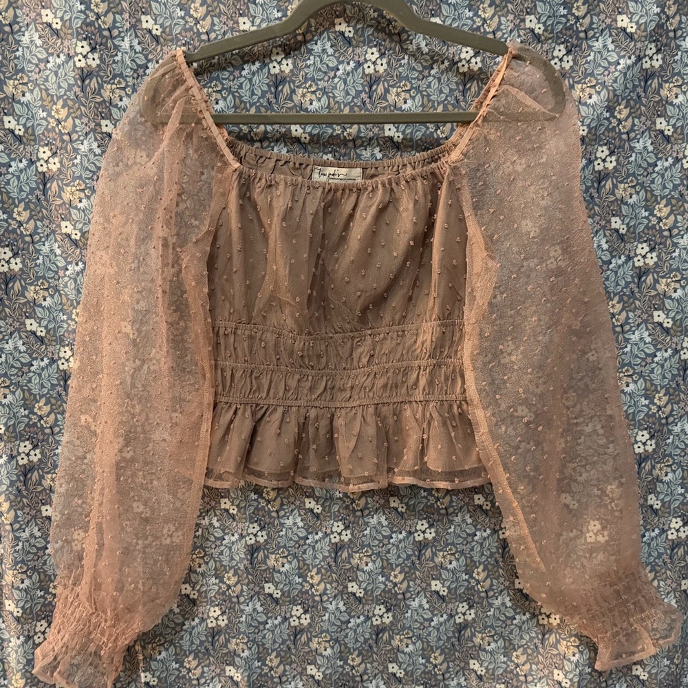 Chic Sheer Sleeve Blouse
